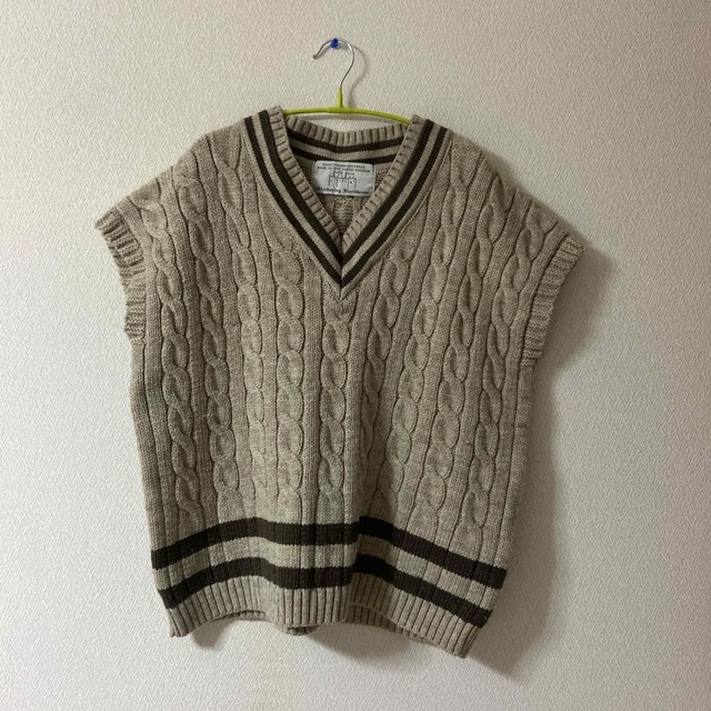 ベスト【Oldderby Knitwear】別注クリケットケーブルニットベスト 2