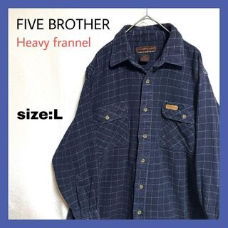 FIVE BROTHER - US古着 FIVE BROTHER ネルシャツ チェック柄 ヘビーウェイト