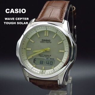 カシオ(CASIO)のCASIO 電波ソーラー 腕時計 WVA-M630 レザーベルト(腕時計(アナログ))