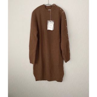 アクネストゥディオズ(Acne Studios)の【新品】AcneStudios  ブラウン ニットワンピース(ひざ丈ワンピース)