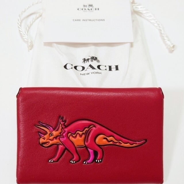 【未使用】COACH　コーチ　恐竜　カードケース　名刺入れ　コインケース　ノベル