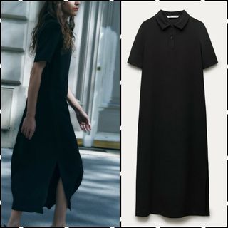 ザラ(ZARA)のZARA　ロングワンピース　ブラック　ワンピース(ロングワンピース/マキシワンピース)