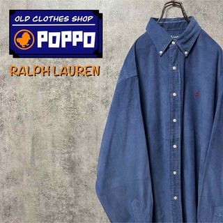 Ralph Lauren - ラルフローレン☆ワンポイント刺繍ロゴコーデュロイシャツ 90s 冬青