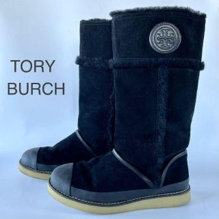 トリーバーチ(Tory Burch)のトリーバーチ TORY BURCH ムートンブーツ スエード ブラック 23cm(ブーツ)