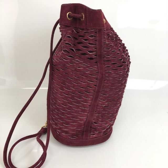 FENDI フェンディ ペカン レザー ショルダーバッグ ワインレッド