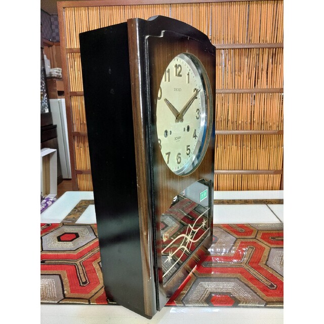 SEIKO - セイコー 昭和レトロ柱時計 ゼンマイ式掛時計 振り子時計