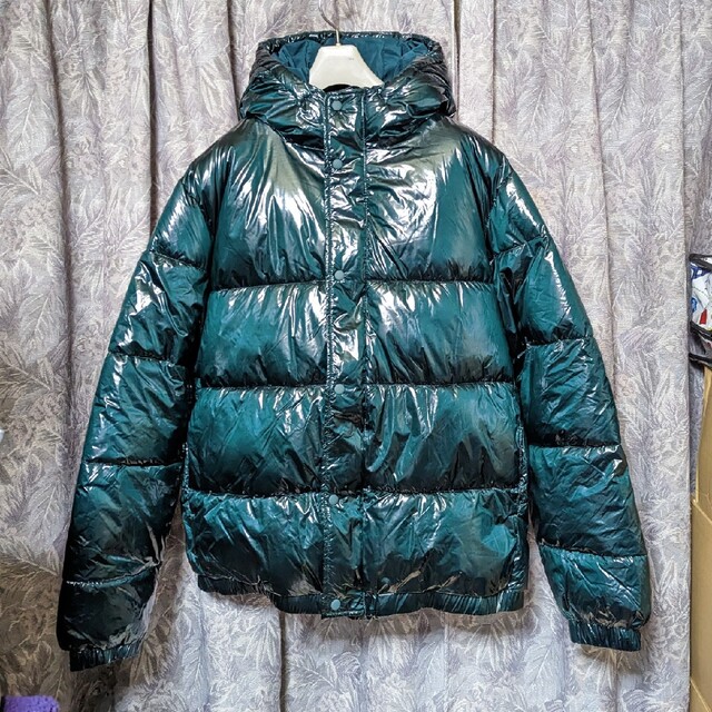 ZARA WATER REPELLENTシャイニー光沢パフジャケット - ブルゾン