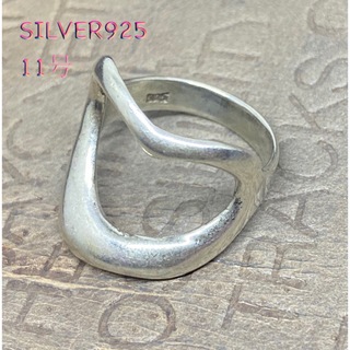 silver925 シルバー925印台透かしリング　オープンハート愛銀指輪　おf(リング(指輪))