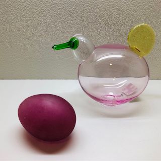 イッタラ(iittala)のレア！ オイバ トイッカ ビンテージ ピンク エッグ イッタラ スコープ(置物)