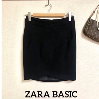 ザラ(ZARA)のZARA BASIC ザラベーシック 膝丈 巻きスカート  フォーマル 厚手(ひざ丈スカート)