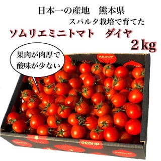 ソムリエミニトマト　ダイヤ　箱込み２kg （９０玉〜１５０玉）(野菜)