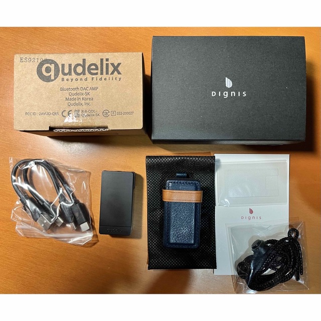 ほぼ新品】 Qudelix-5K DAC AMP + Dignisレザーケース スマホ/家電