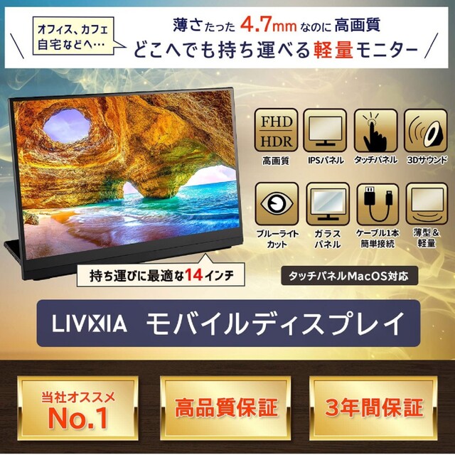 LIVXIA モバイルモニター 2021（ジャンク品） スマホ/家電/カメラのPC/タブレット(ディスプレイ)の商品写真