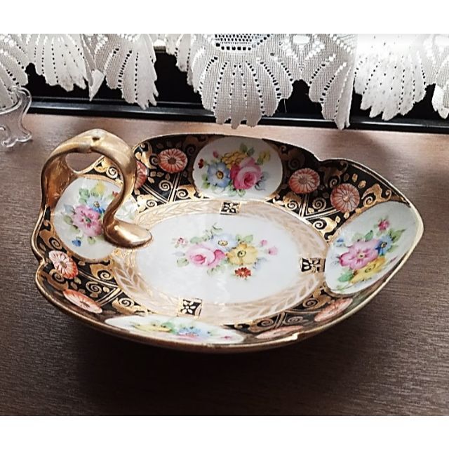 Noritake(ノリタケ)の超豪華！オールドノリタケ！片持ち手付！ボウル！金描！薔薇文！1910！ エンタメ/ホビーの美術品/アンティーク(陶芸)の商品写真