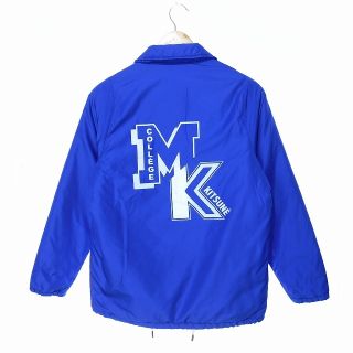 メゾンキツネ(MAISON KITSUNE')のメゾンキツネ コーチジャケット 中綿 バックプリント ロゴ XXS 青(ブルゾン)