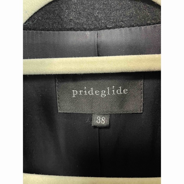 prideglide(プライドグライド)のプライドグライド　Aラインコート　アンゴラ　ウール　ブラック　ラビットファー レディースのジャケット/アウター(ロングコート)の商品写真