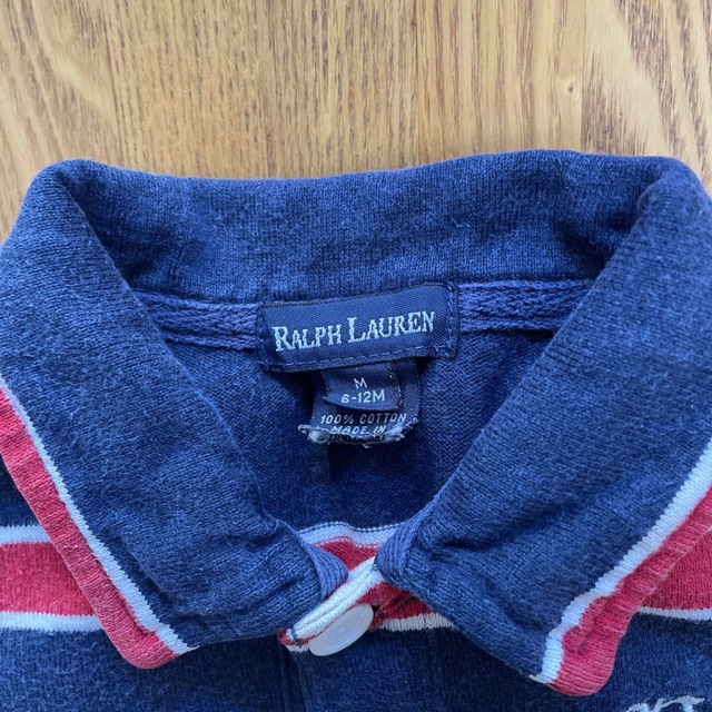 Ralph Lauren(ラルフローレン)の使用感あり☆ Ralph Lauren カバーオール　ネイビー/6-12M キッズ/ベビー/マタニティのベビー服(~85cm)(カバーオール)の商品写真