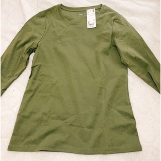 ユニクロ(UNIQLO)のコットンフライスクルーネックT(長袖)(Tシャツ(長袖/七分))