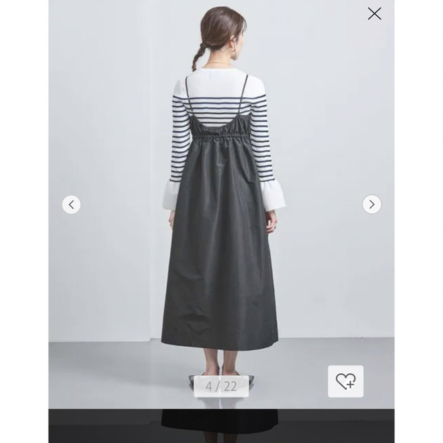 新品タグ付♡ユナイテッドアローズ黒タフタキャミソールワンピース36