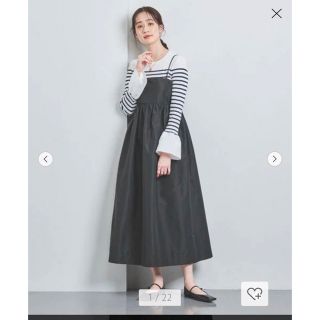 ユナイテッドアローズ(UNITED ARROWS)の新品タグ付♡ユナイテッドアローズ黒タフタキャミソールワンピース36ドゥロワー(ロングワンピース/マキシワンピース)