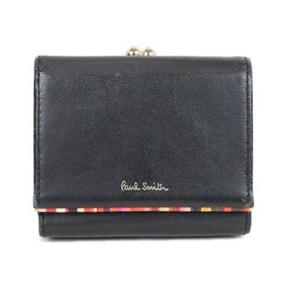 【箱あり】Paul Smith　ポールスミス　コンパクトウォレット　ブラック　レザー　ストライプ　シンプル　レディース　ギフト　プレゼント包装可【中古】松前R56号店(財布)