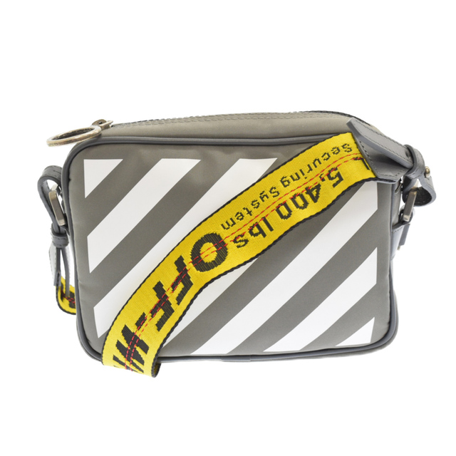 OFF-WHITE オフホワイト 22SS BINDER バイアスプリントナイロンショルダーバッグ グレー OMNQ03S22FAB0010601