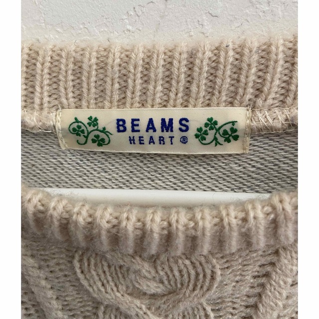 BEAMS(ビームス)のBEAMS ビームス ケーブルニット セーター 切替え ツートン サイズF レディースのトップス(ニット/セーター)の商品写真