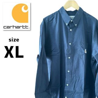 カーハート(carhartt)の【秋物大セール中】カーハート　ワークシャツ　XLサイズ　ネイビー(シャツ)