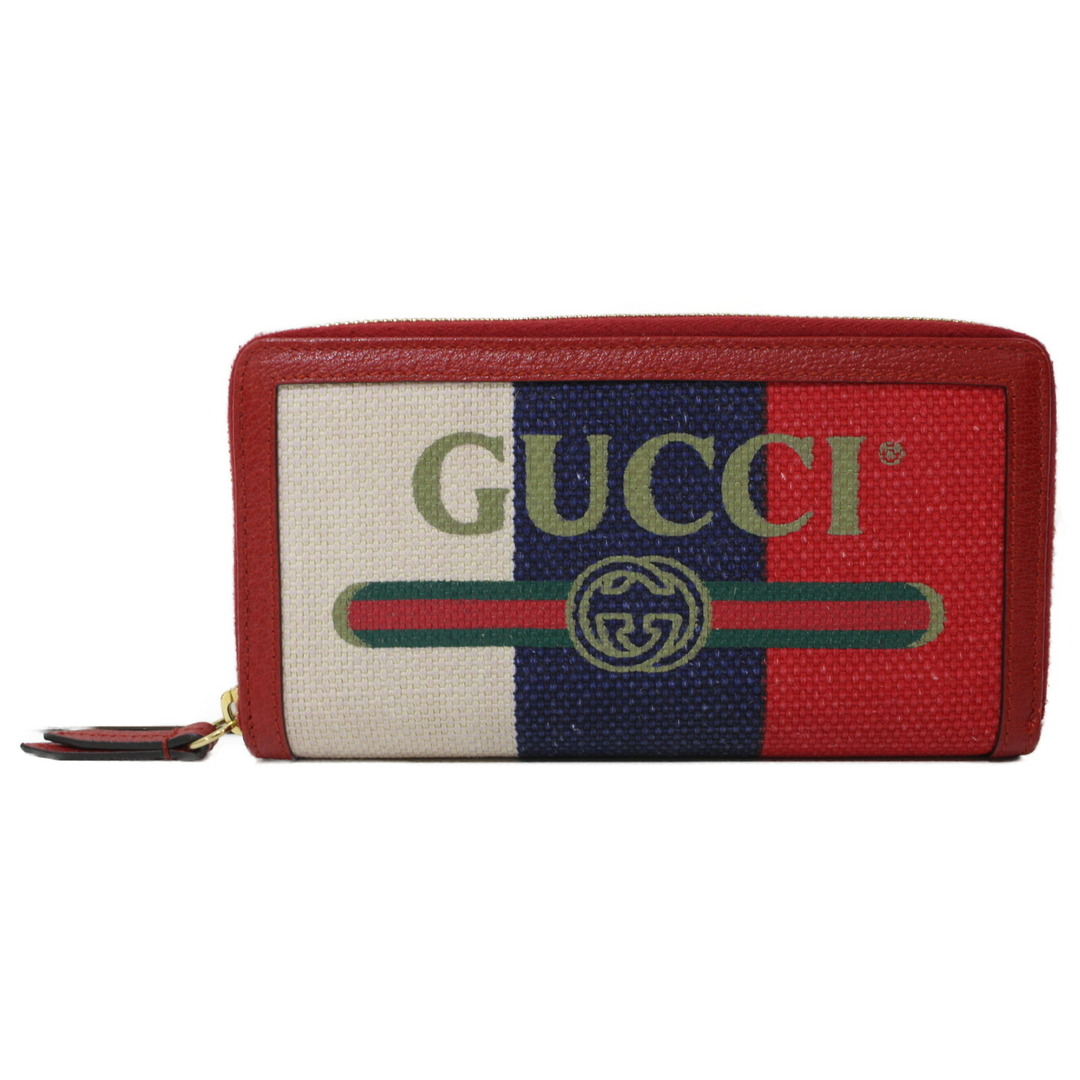 GUCCI 財布 レディース 長財布 レザー ロゴ ラウンドファスナー