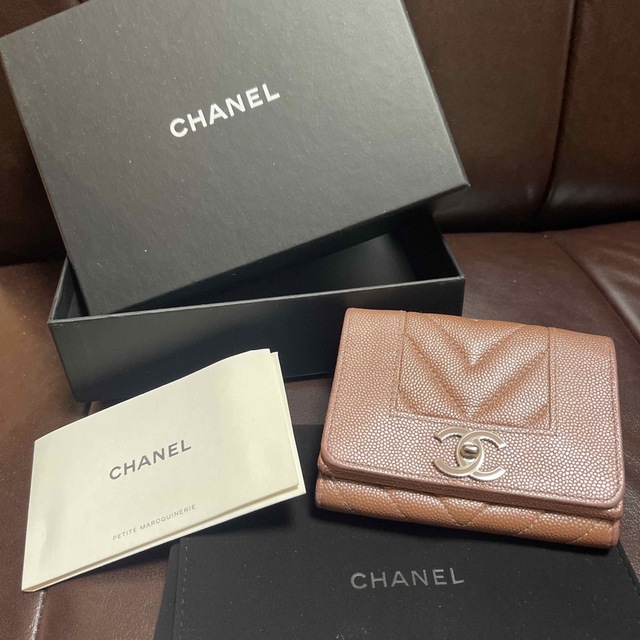 オープニング 大放出セール】 CHANEL ピンクゴールド 財布 3つ折り