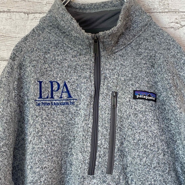 パタゴニア　patagonia ハーフジップ　ワンポイントロゴ　古着　L