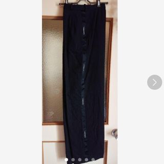 紺×赤 CHANEL シャネル レザー ワイド パンツ | atacadopapelandia.com.br