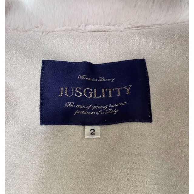 JUSGLITTY - 美品 JUSGLITTY フェイクムートンライダース 2 グレージュ