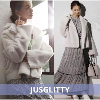 美品 JUSGLITTY フェイクムートンライダース 2 グレージュ