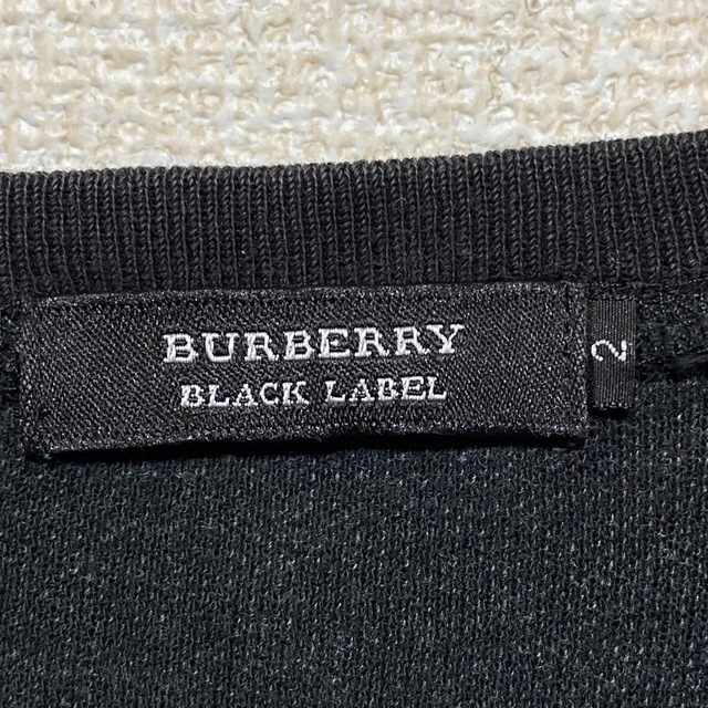 BURBERRY BLACK LABEL(バーバリーブラックレーベル)のBURBERRY BLACK LABEL バーバリー カットソー デカロゴ 黒 メンズのトップス(Tシャツ/カットソー(七分/長袖))の商品写真