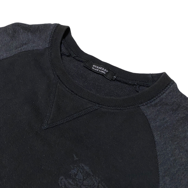 BURBERRY BLACK LABEL(バーバリーブラックレーベル)のBURBERRY BLACK LABEL バーバリー カットソー デカロゴ 黒 メンズのトップス(Tシャツ/カットソー(七分/長袖))の商品写真
