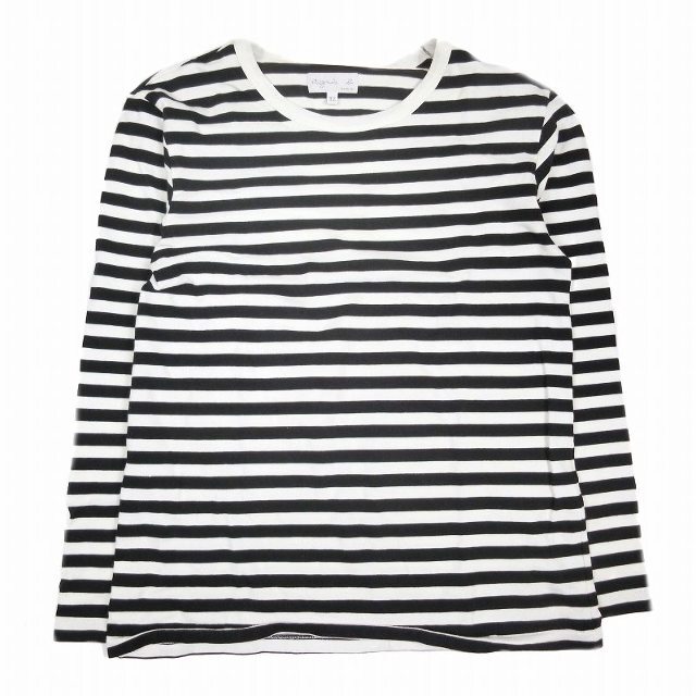 agnes b.(アニエスベー)の美品 アニエスベー agnes b. ボーダー ロング Tシャツ 長袖  レディースのトップス(Tシャツ(長袖/七分))の商品写真