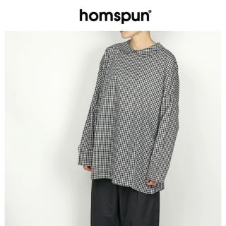 ホームスパン(homspun)のhomspun ホームスパン ギンガムダブルフラットカラー ブラウス(シャツ/ブラウス(長袖/七分))