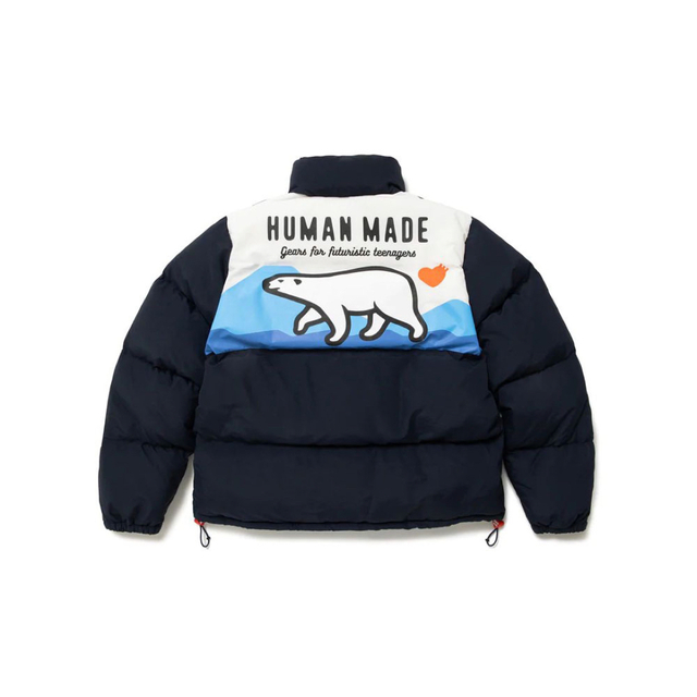 ポイント10倍】 HUMAN MADE ネイビー バックロゴダウン L DOWNJACKET