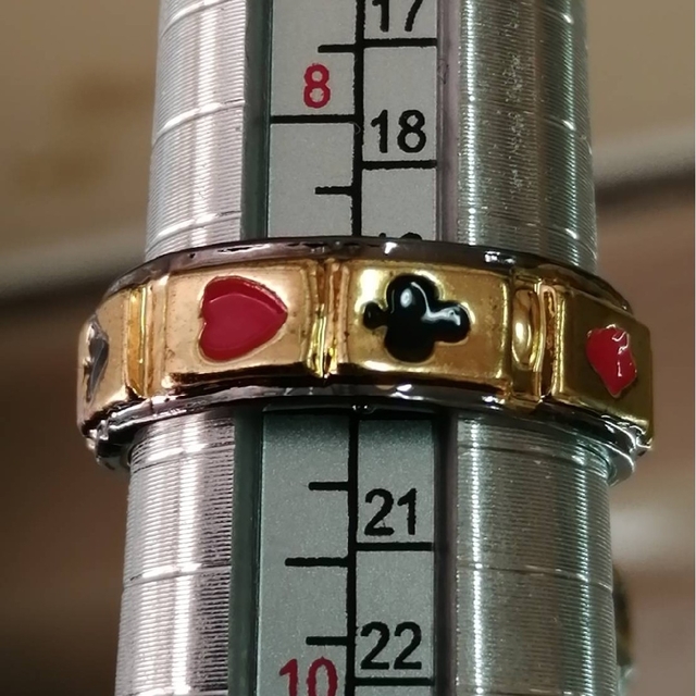 【SLME】リング メンズ アクセサリー ブラック トランプ 指輪 20号 レディースのアクセサリー(リング(指輪))の商品写真