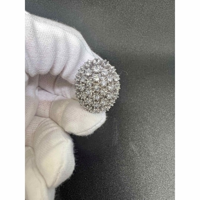 5.00ct 天然アクアマリン K14WG仕上リング 15号 レディースのアクセサリー(リング(指輪))の商品写真