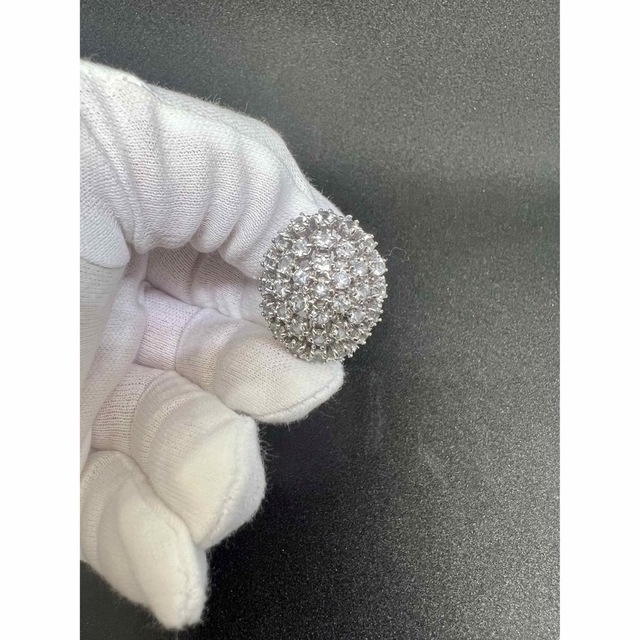 5.00ct 天然アクアマリン K14WG仕上リング 15号 レディースのアクセサリー(リング(指輪))の商品写真