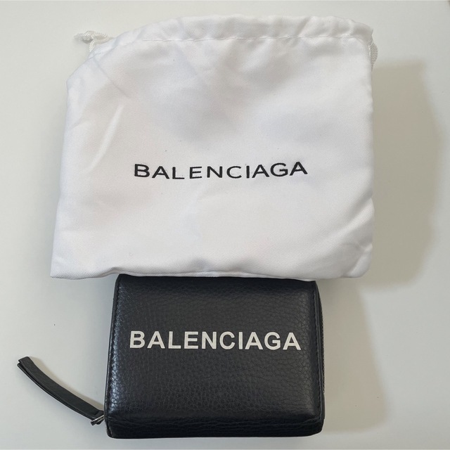 BALENCIAGA バレンシアガ 2つ折り財布 ウォレット ブラック ロゴ - 財布