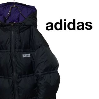 アディダス(adidas)のadidas アディダス ダウンジャケット 90s ビッグシルエット ブラック(ダウンジャケット)