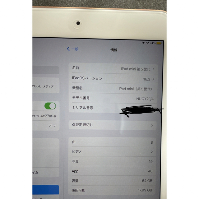 iPad mini 5 Wi-Fiモデル64g ゴールド 4