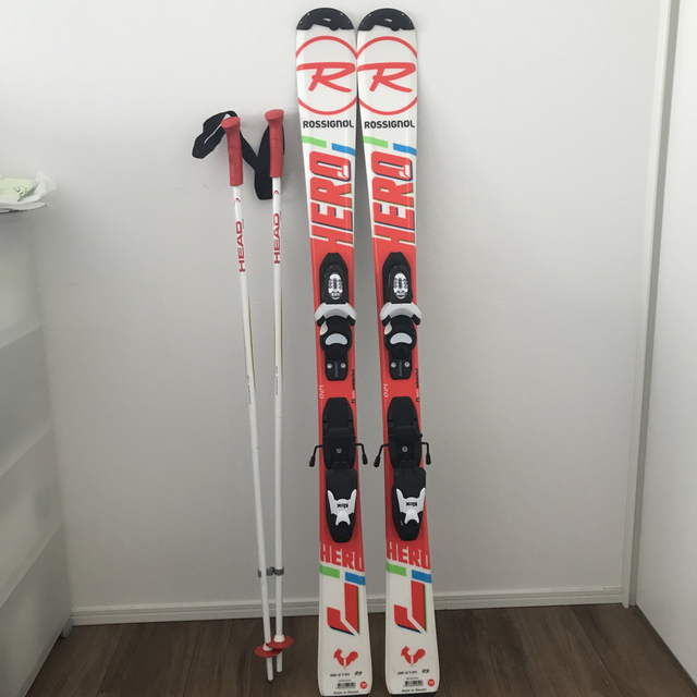 スキー セット 5点 キッズ ジュニア ROSSIGNOL スキー板 2022 HERO PRO   TEAM BLK   LANGE ブーツ STARLET 50   ストック  ケース