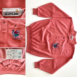◆ SLOTLINE ゴルフシャツニット　サーモンピンク　新品(ポロシャツ)