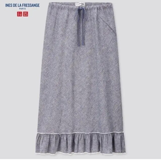 UNIQLO(ユニクロ)のユニクロ　イネス　コットンリネンフリルスカート　M レディースのスカート(ロングスカート)の商品写真