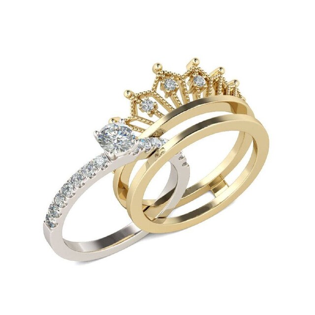 レディース リング クラウン 王冠 ジルコニア CZダイヤ 指輪 大粒 豪華 レディースのアクセサリー(リング(指輪))の商品写真