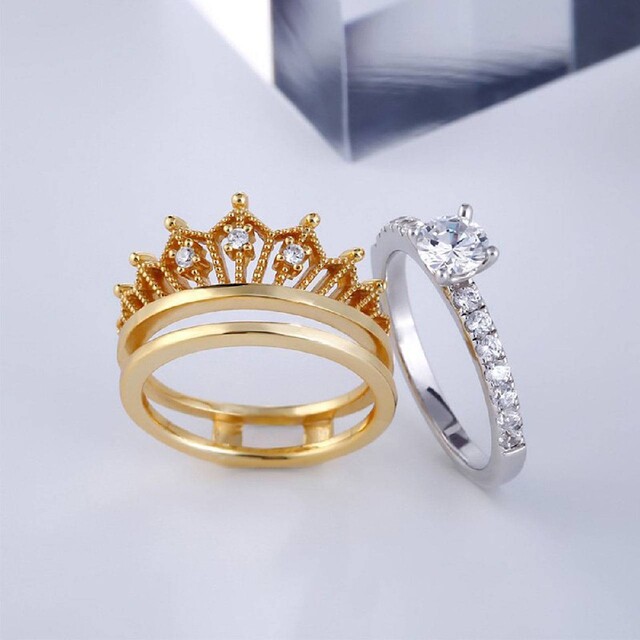 レディース リング クラウン 王冠 ジルコニア CZダイヤ 指輪 大粒 豪華 レディースのアクセサリー(リング(指輪))の商品写真